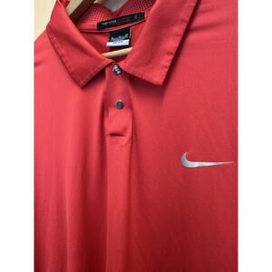 Nike Tiger Woods Collection Red Golf Polo Shirt XL Snap Front Dri-Fit 509160-694